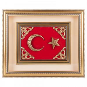 Göktürk Ay Yıldız Kabartmalı Tablo