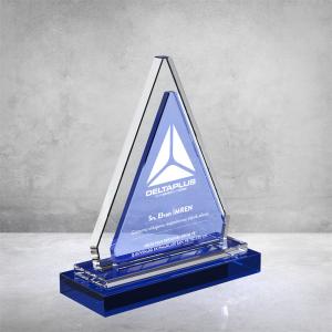 Mavi Camlı Kristal Plaket